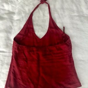 Co-ordinate Rust Red Old-Navy Linen Halter & Blue H&M shorts. All barely worn.